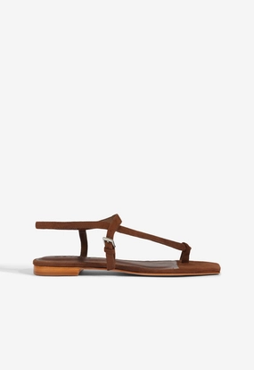 Lisa Brown Suede Flat Sandal
