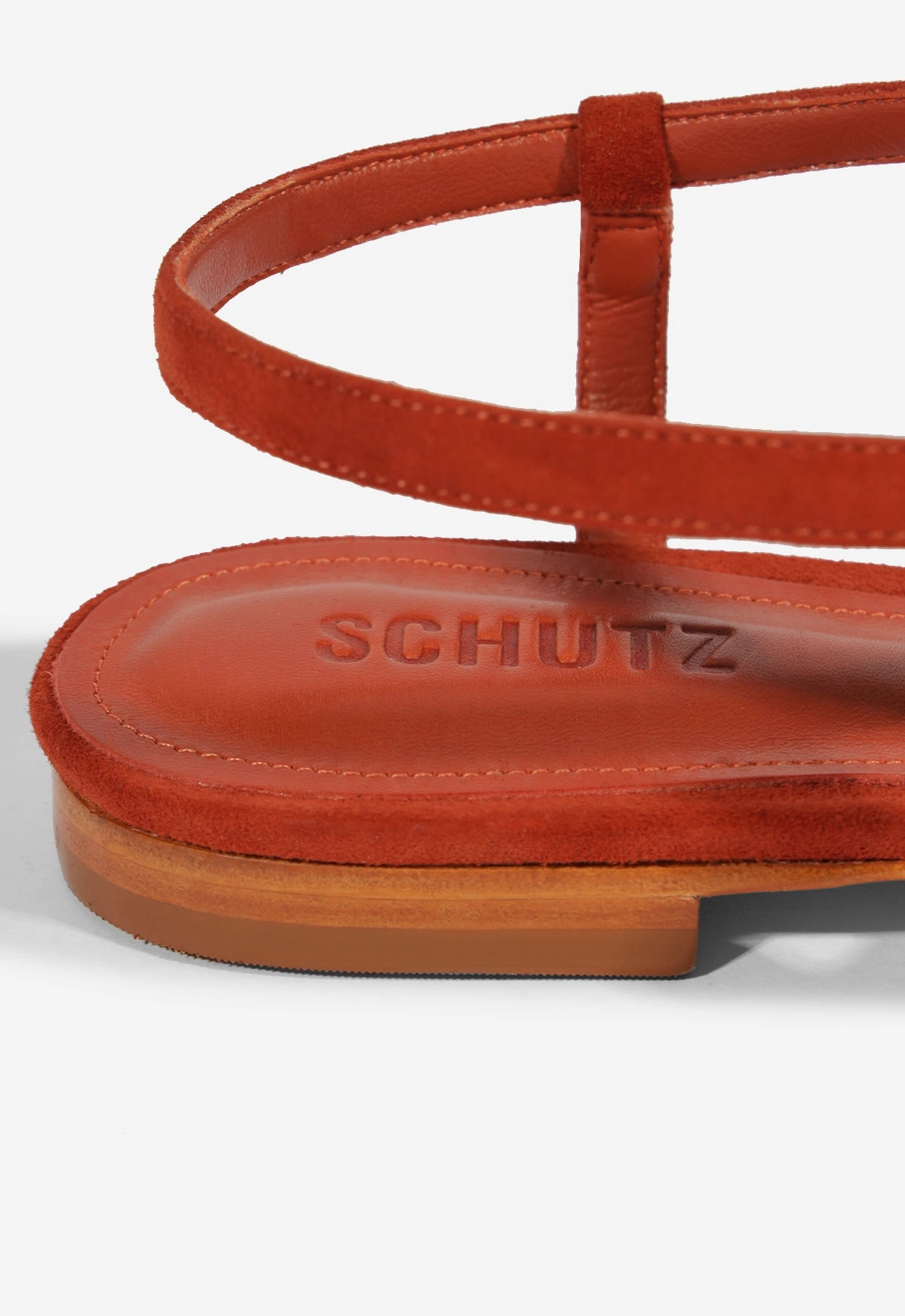 Lisa Red Suede Flat Sandal
