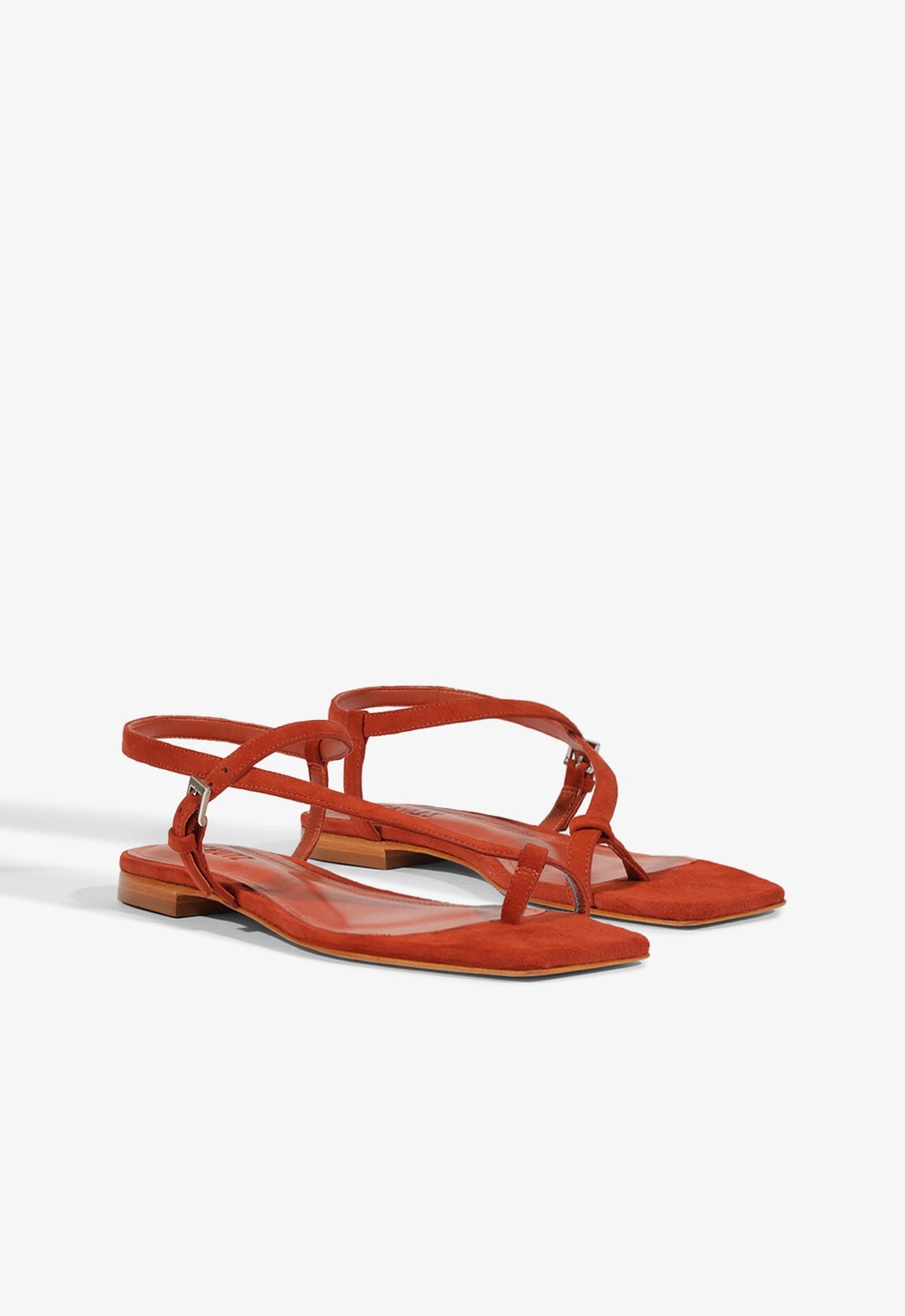 Lisa Red Suede Flat Sandal