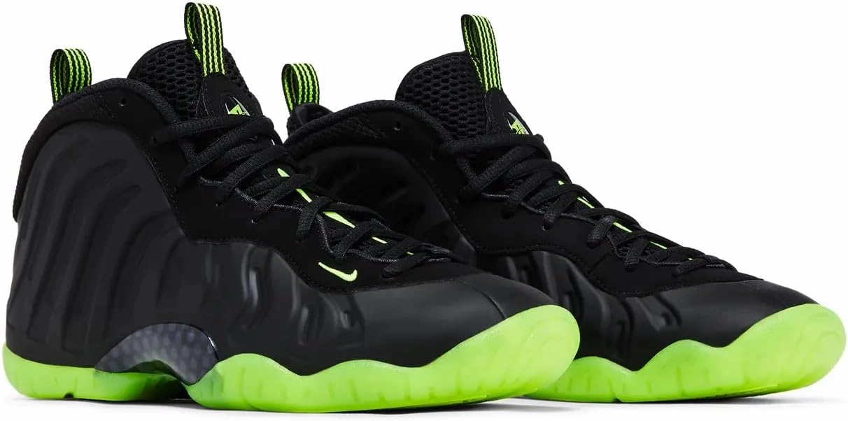 Little Posite One Grade School Basketball Shoes (Black/Volt) (HF0977-001, Black/Green)