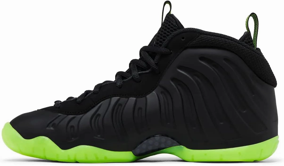 Little Posite One Grade School Basketball Shoes (Black/Volt) (HF0977-001, Black/Green)