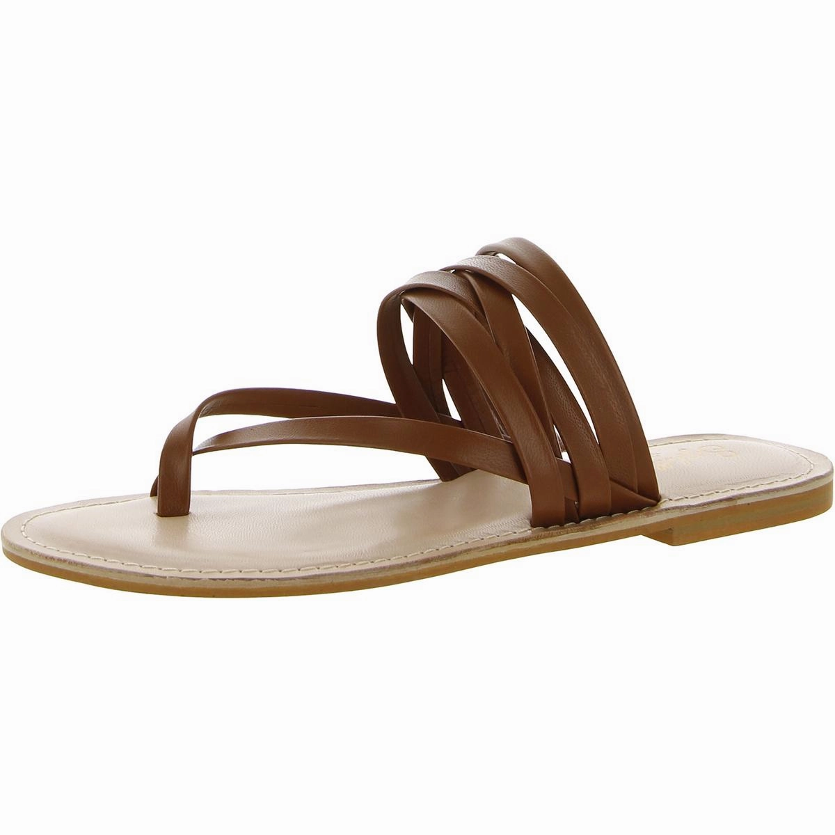 Live A Little Womens Open Toe Slip On Strappy Sandals