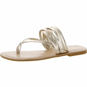 Live A Little Womens Open Toe Slip On Strappy Sandals