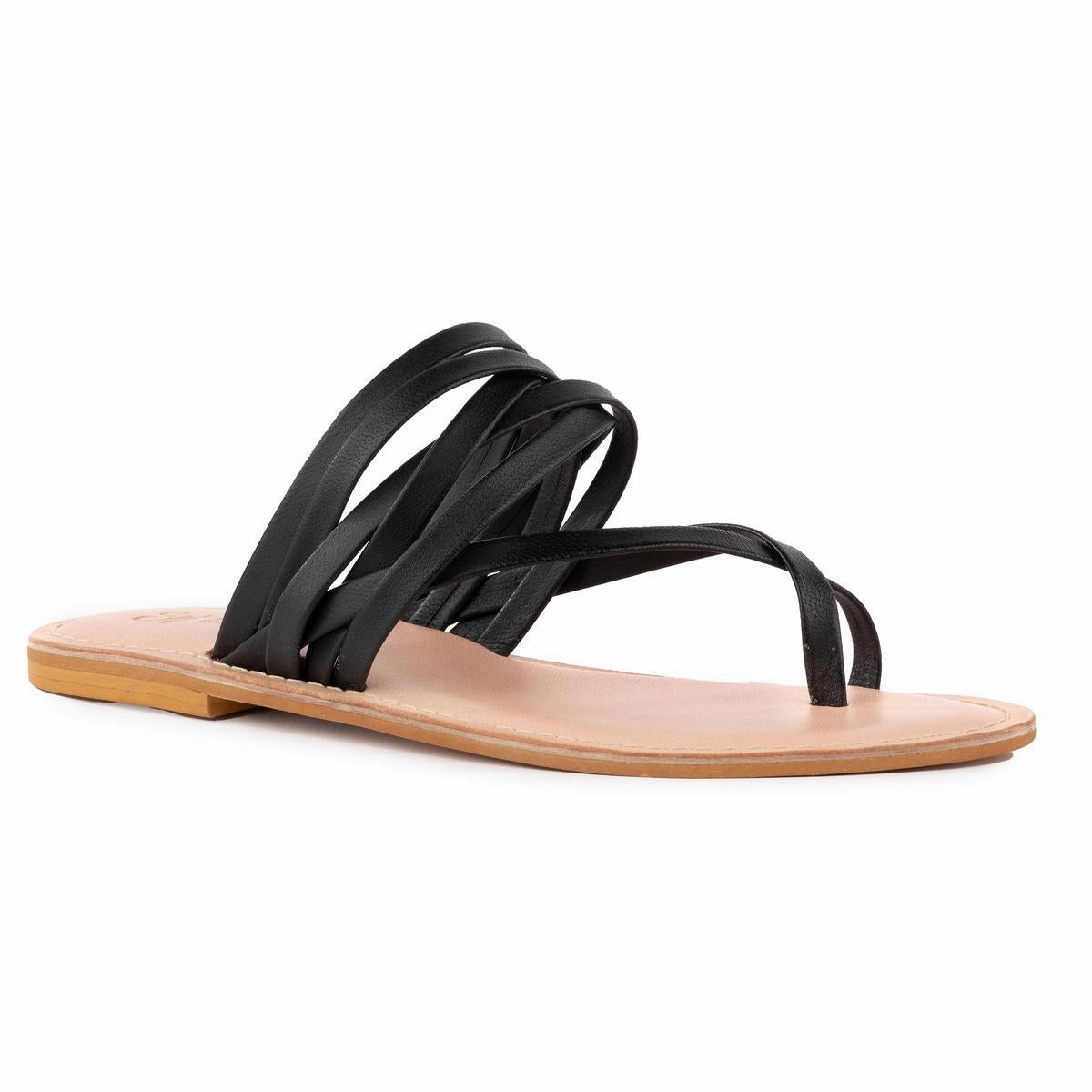 Live A Little Womens Open Toe Slip On Strappy Sandals