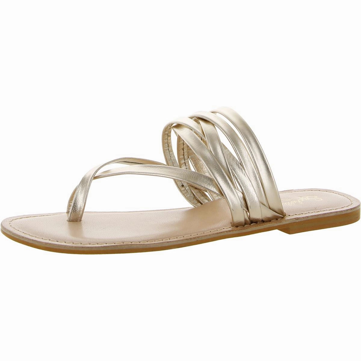 Live A Little Womens Open Toe Slip On Strappy Sandals