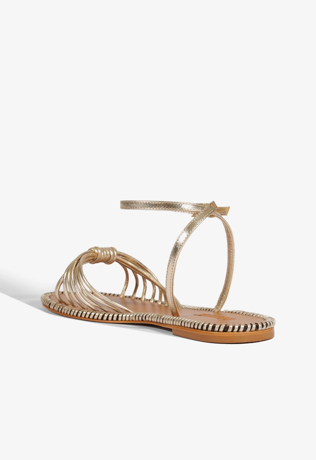 Livia Gold Leather Flat Sandal