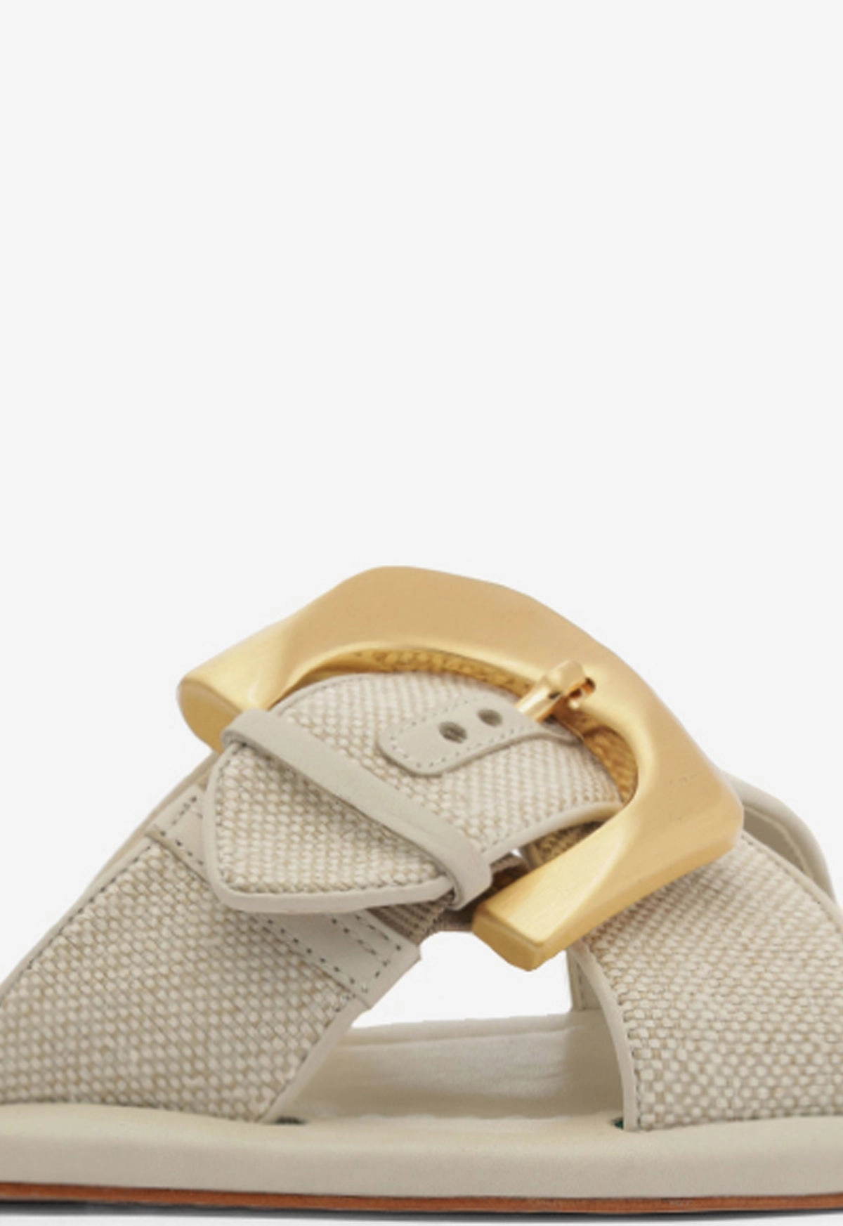 Lois Beige Linen Flat Sandal
