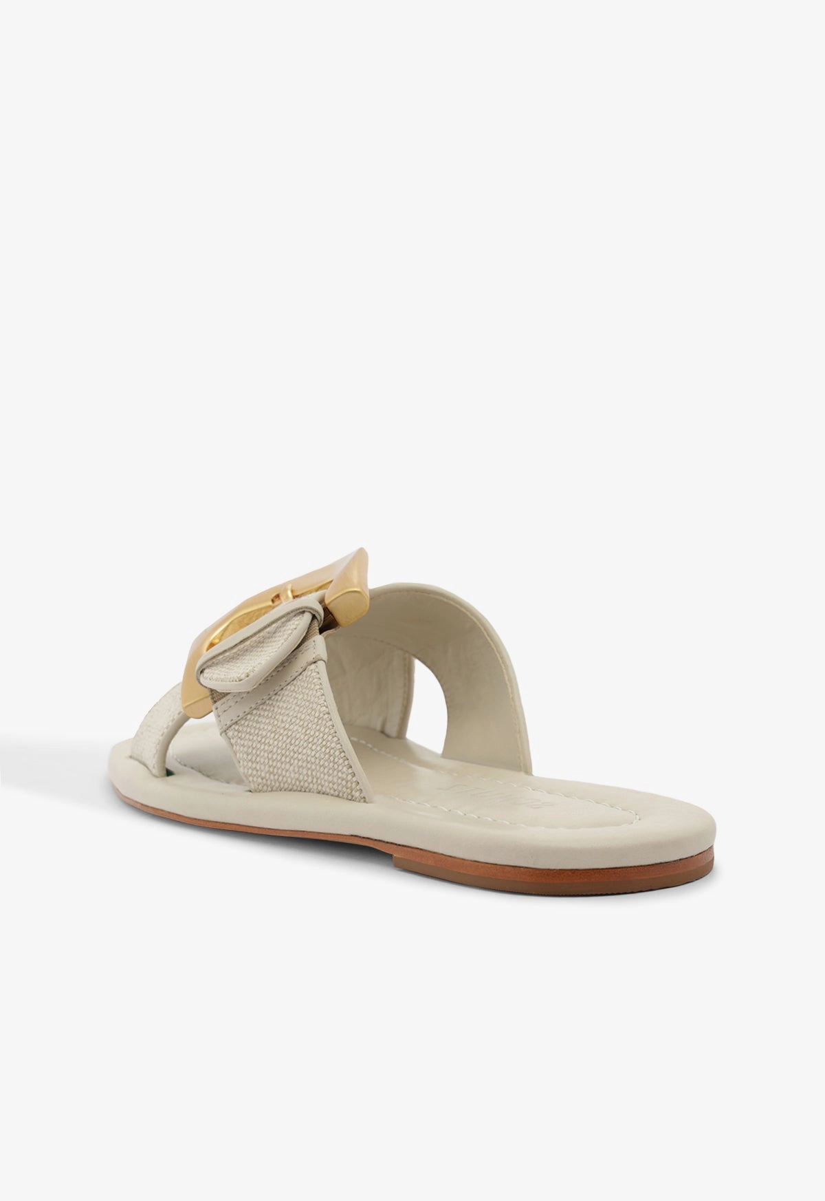 Lois Beige Linen Flat Sandal