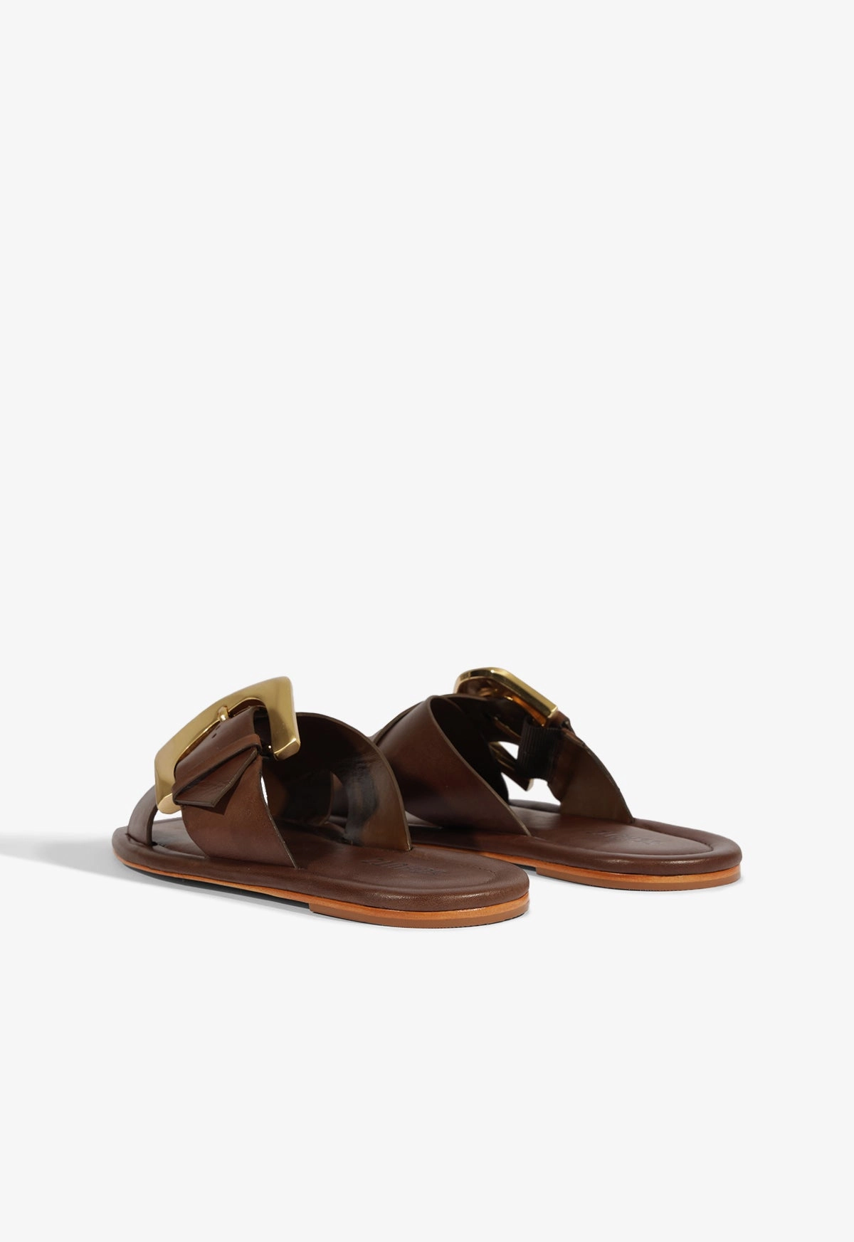 Lois Brown Leather Flat Sandal
