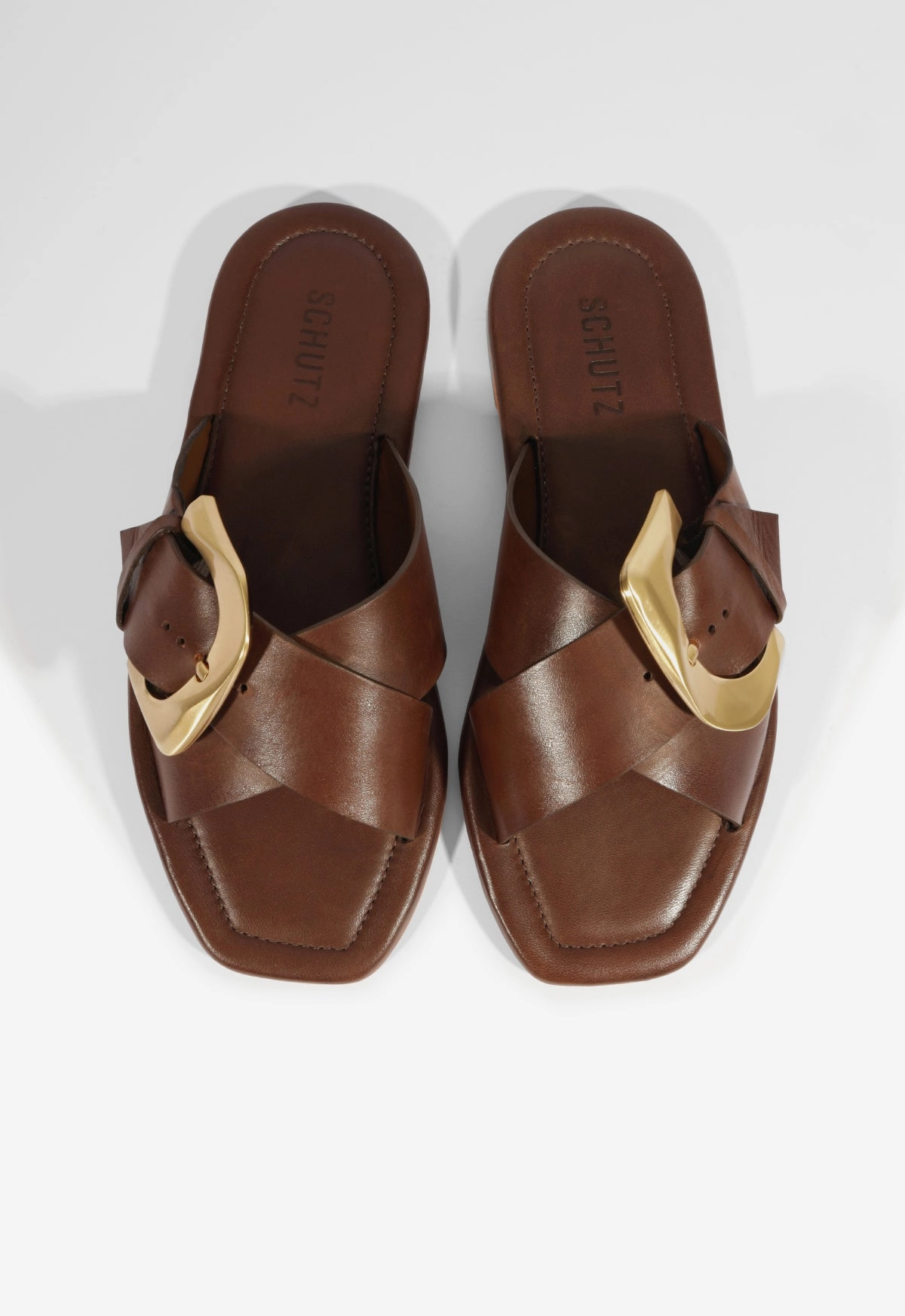 Lois Brown Leather Flat Sandal