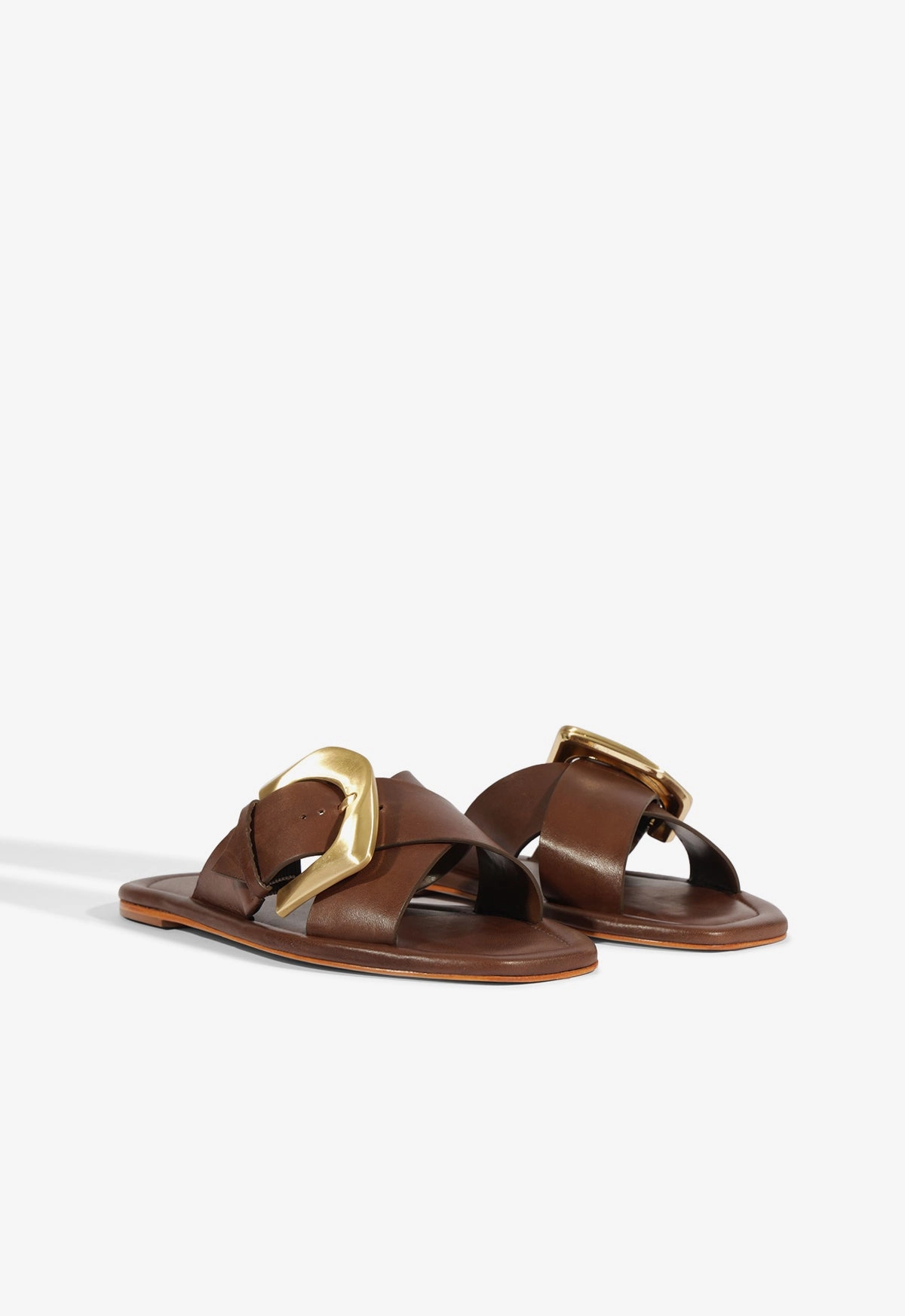 Lois Brown Leather Flat Sandal