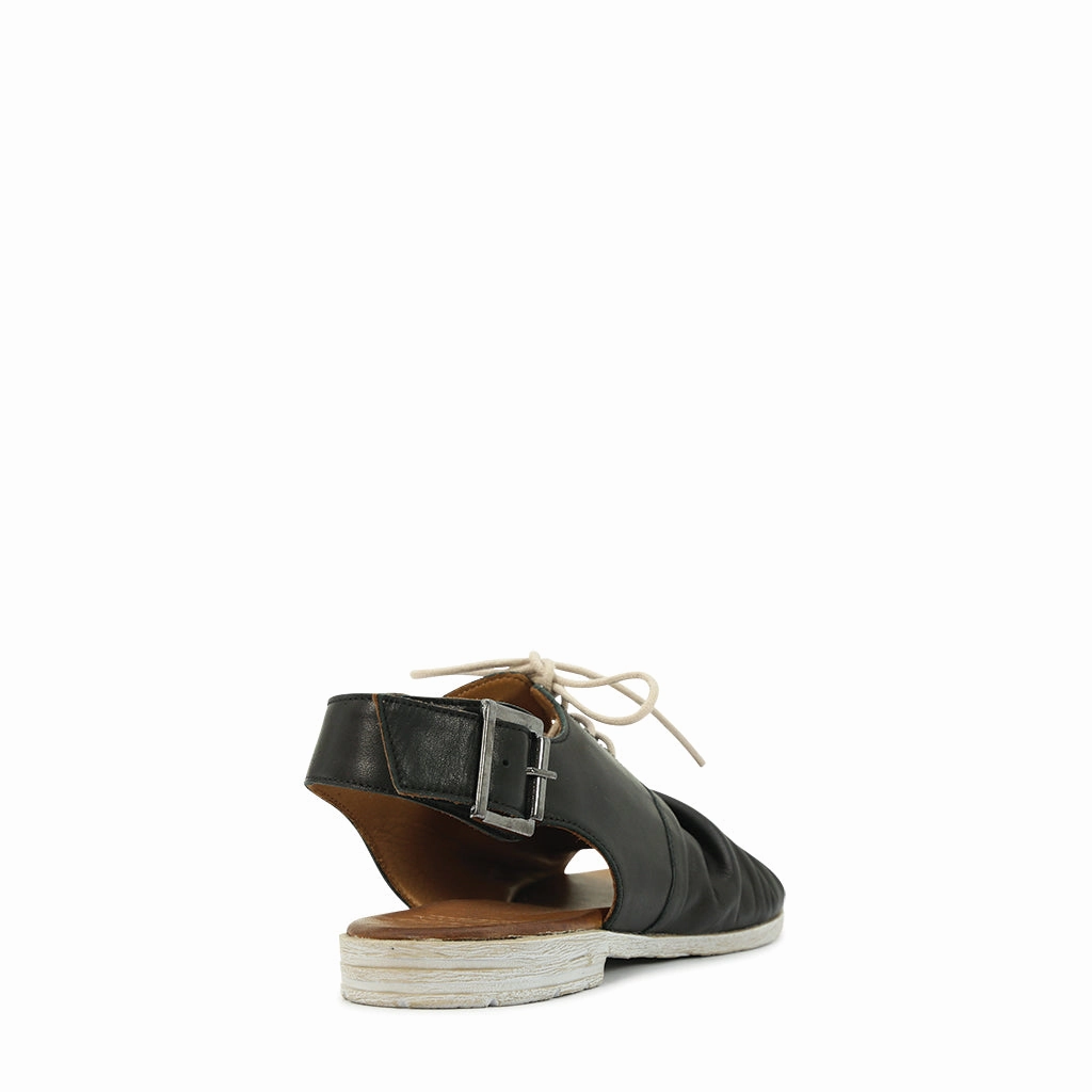 LOUELLE LEATHER SLING BACK SANDALS