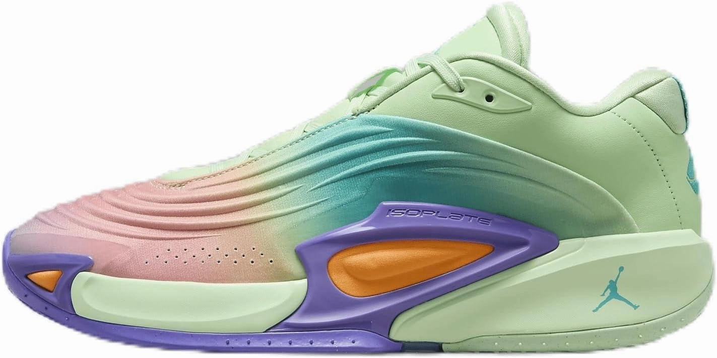 Luka 3 "Blurred Vision Basketball Shoes (HQ4255-300, Vapor Green/Cone/Psychic Purple/Hyper Jade) Size 8