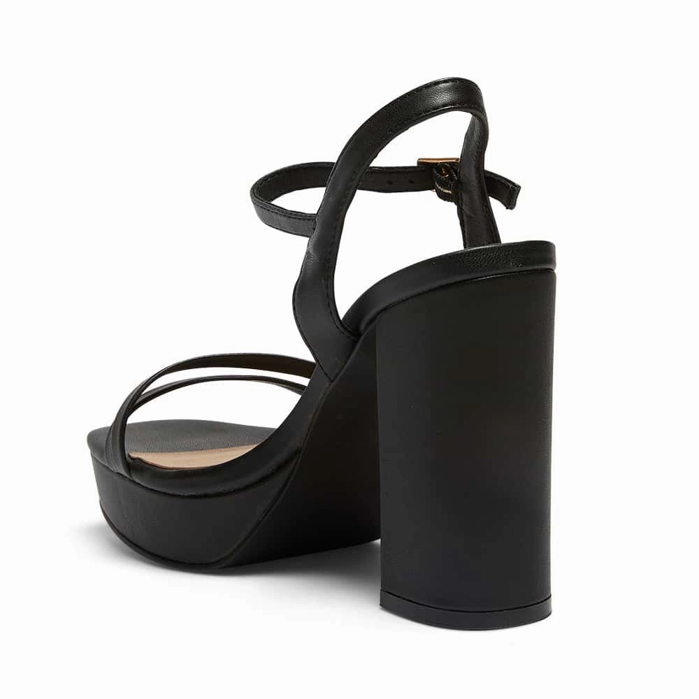 Lulu Heel in Black Smooth