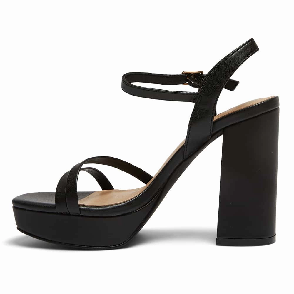 Lulu Heel in Black Smooth