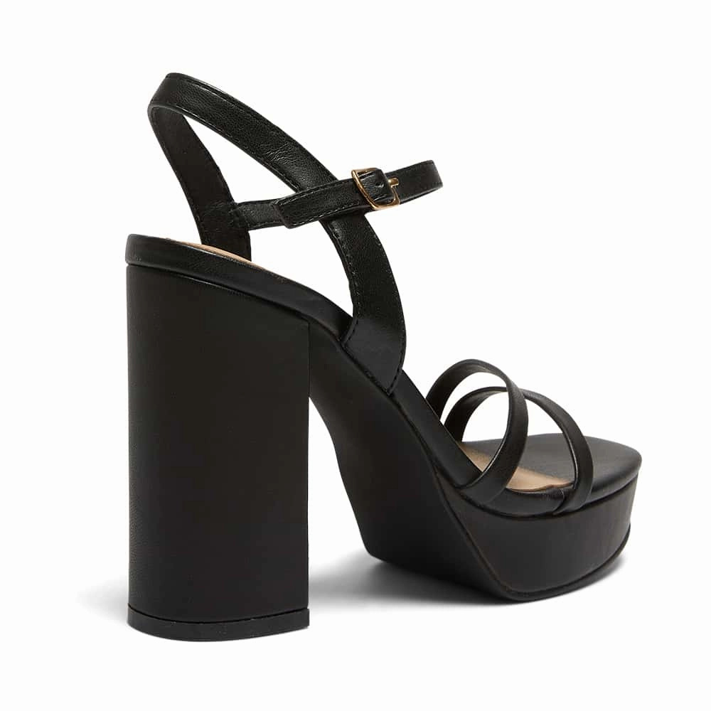Lulu Heel in Black Smooth