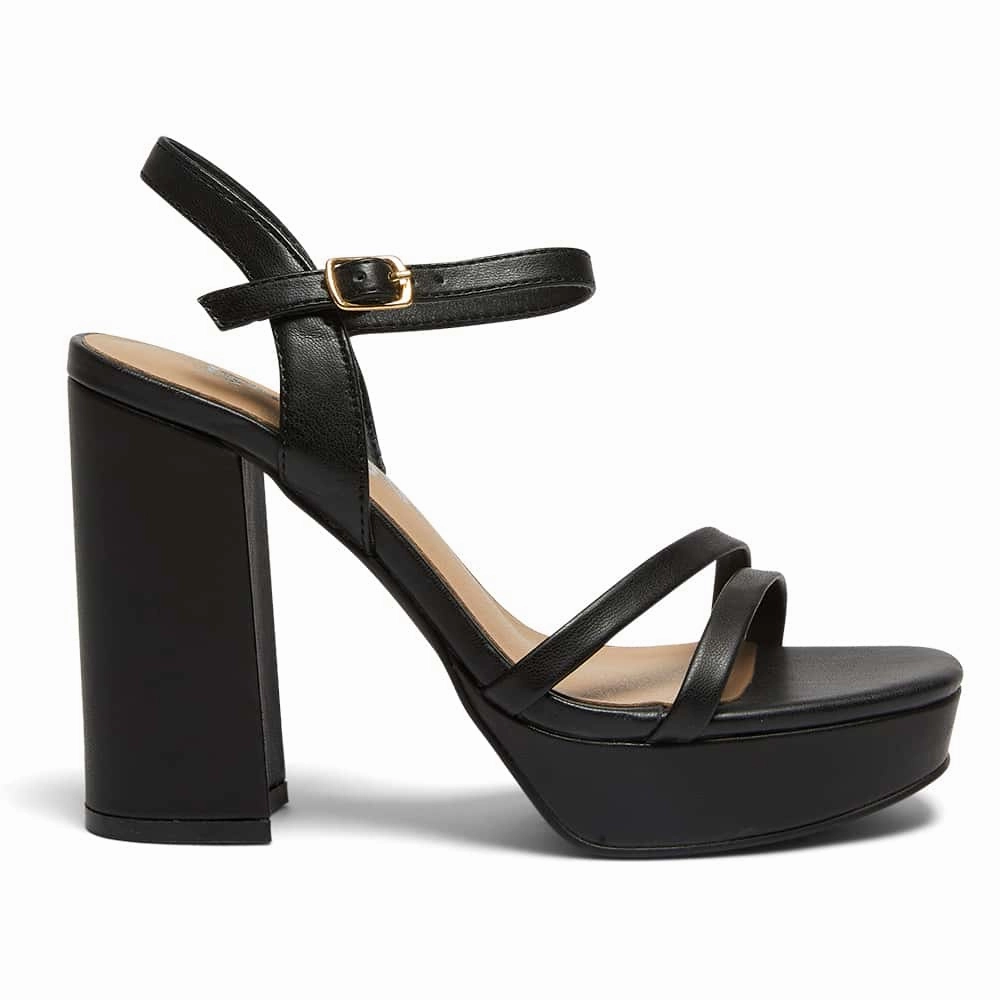 Lulu Heel in Black Smooth