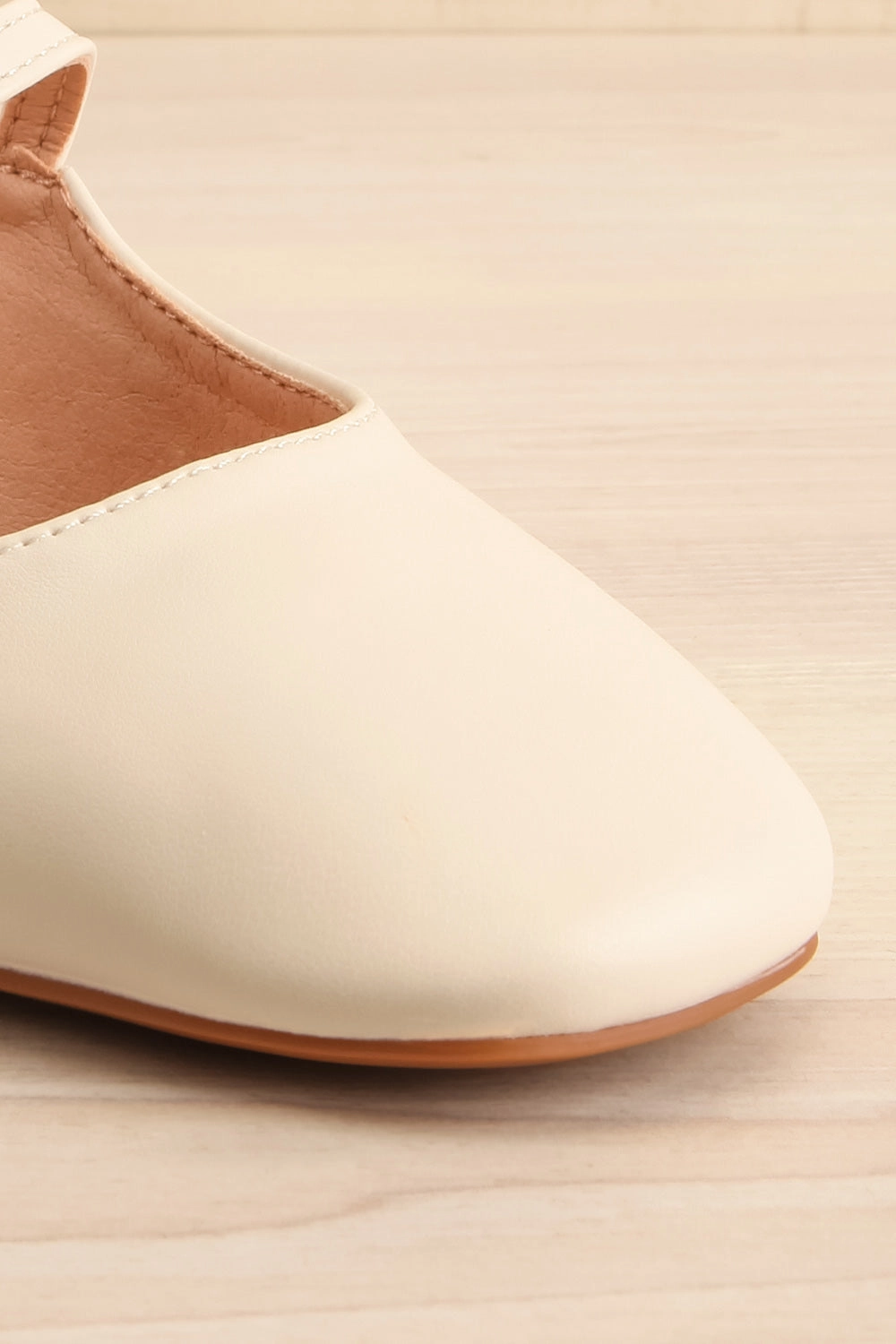 Lulu Ivory | Faux Leather Sling-back Heels