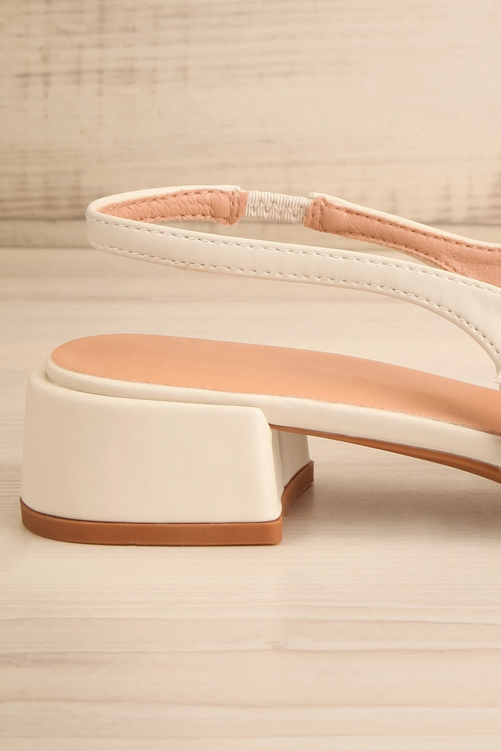 Lulu Ivory | Faux Leather Sling-back Heels