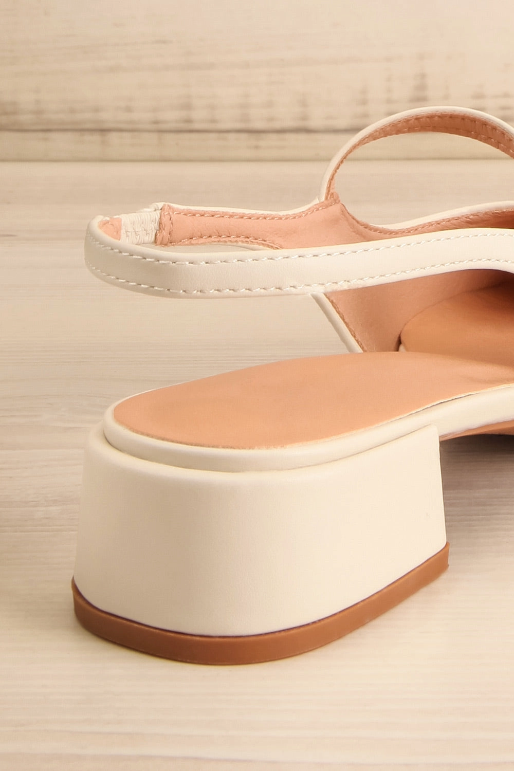 Lulu Ivory | Faux Leather Sling-back Heels