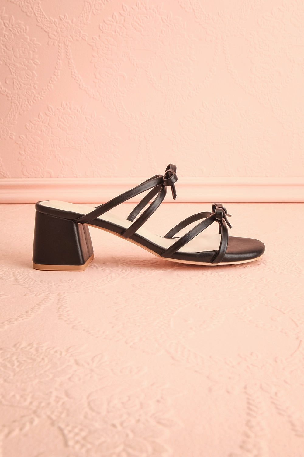 Macy Black | Heeled Sandals w/ Bows