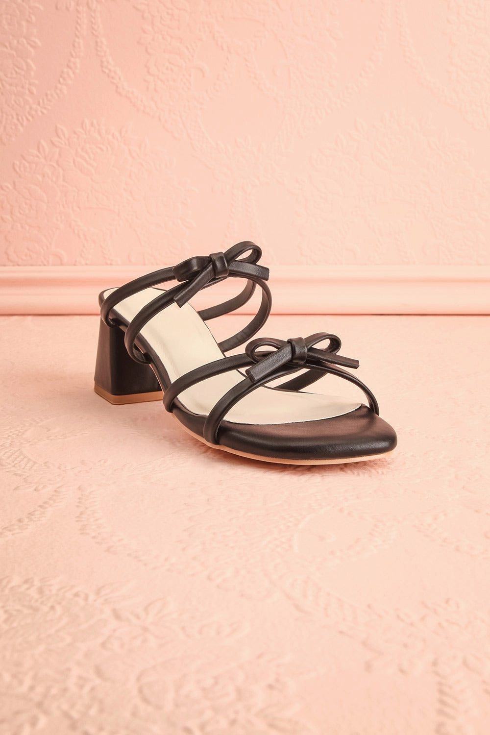 Macy Black | Heeled Sandals w/ Bows
