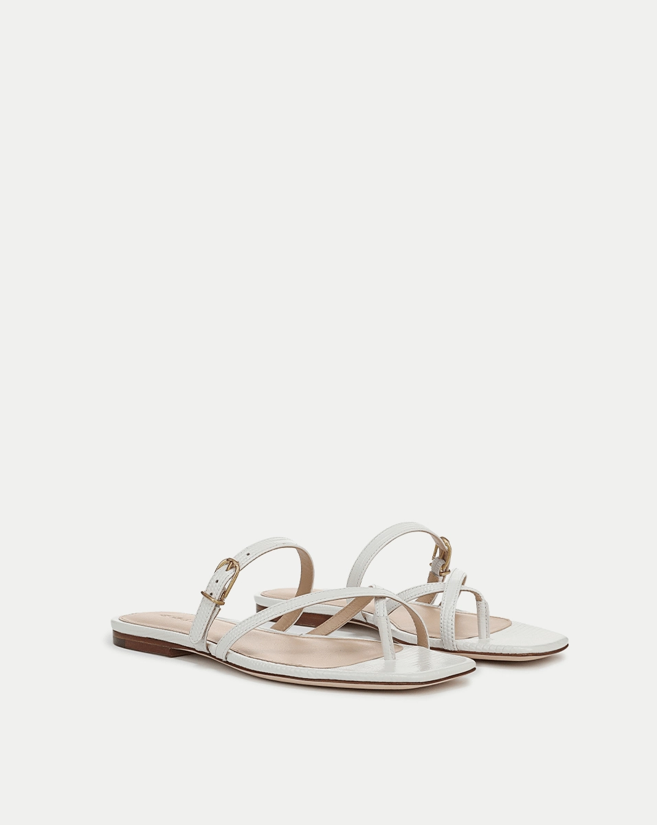 Marthe Embossed Leather Sandal
