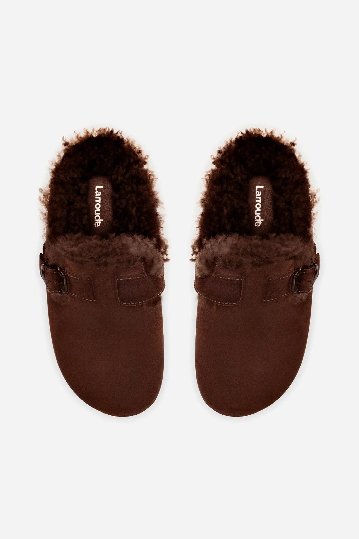 Milan Fur Clog In Brown Suede