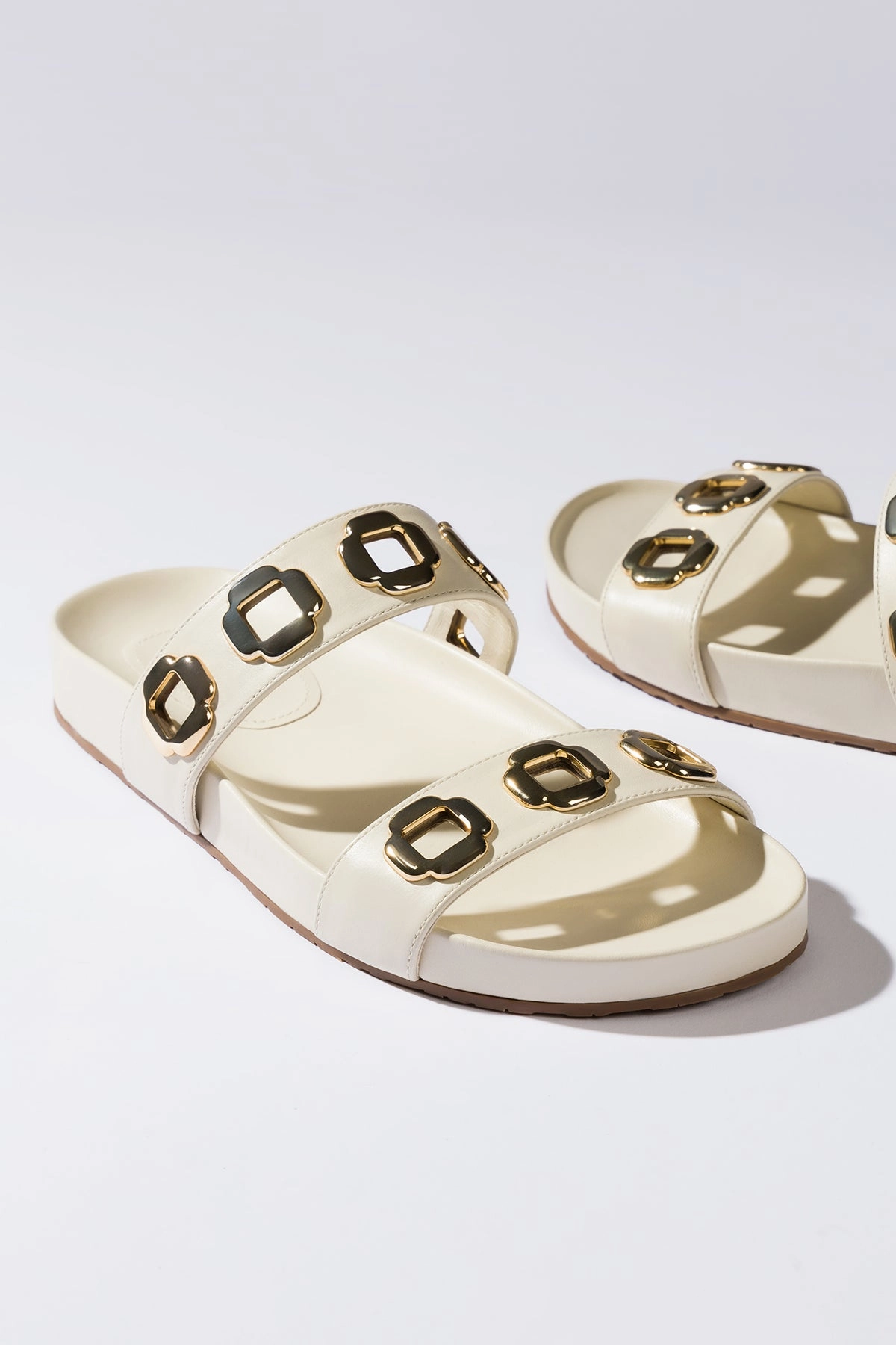 Milan Slide In Ivory Leather