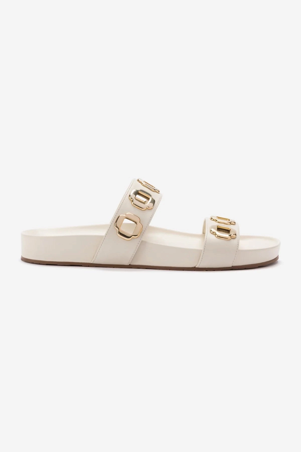 Milan Slide In Ivory Leather