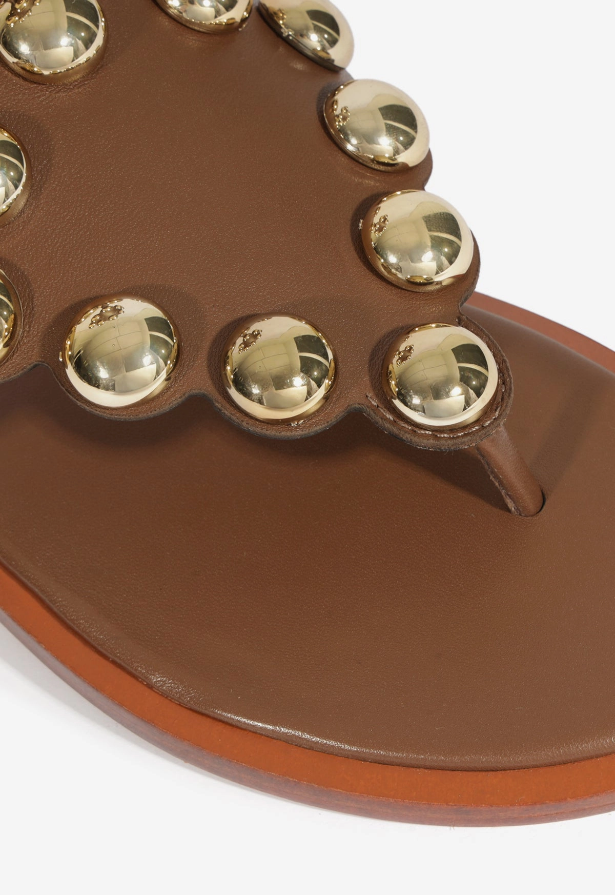 Mist Brown Leather Flat Sandal