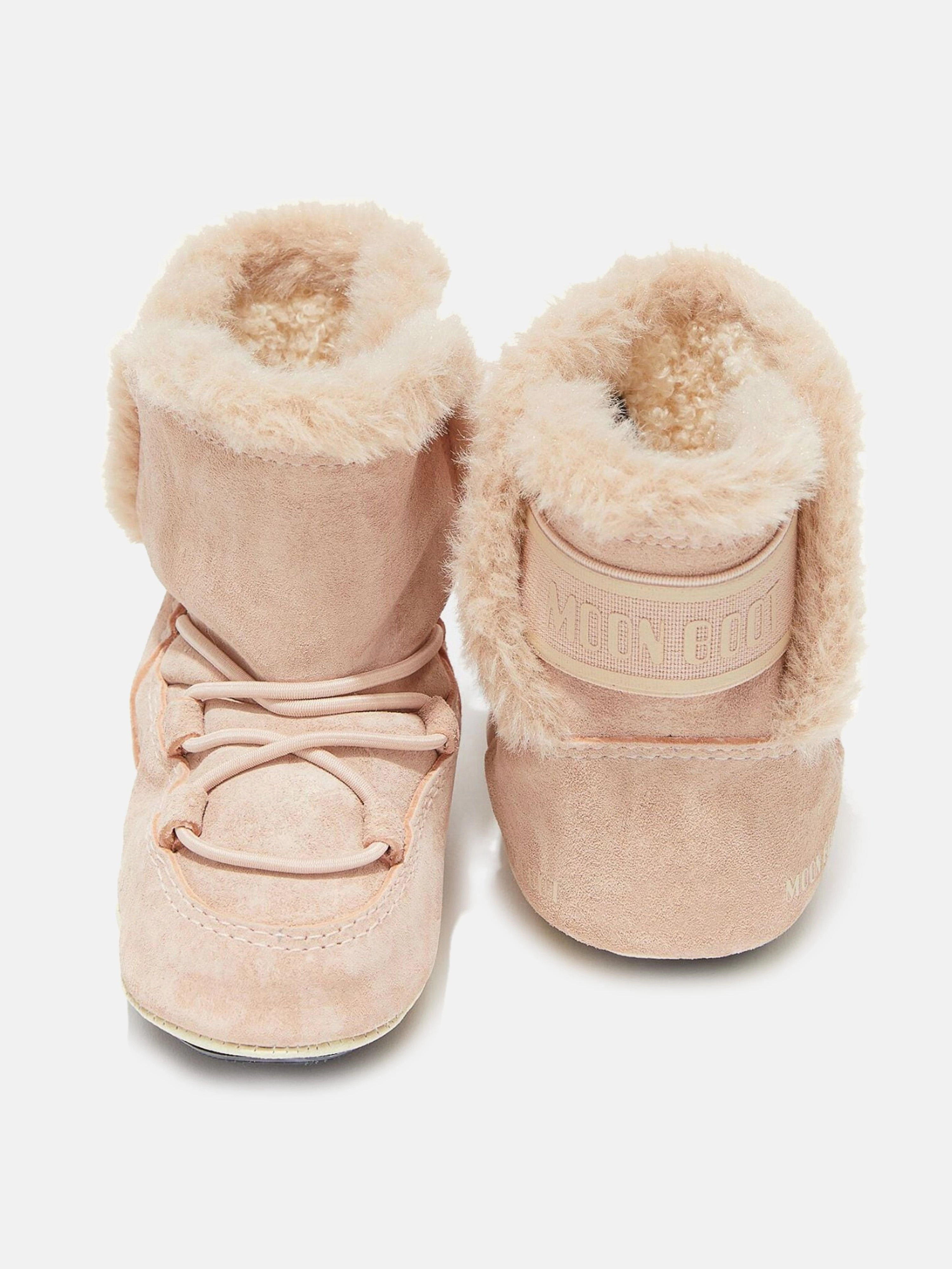 Moon Boot Baby Girls Suede Crib Boots in Pink