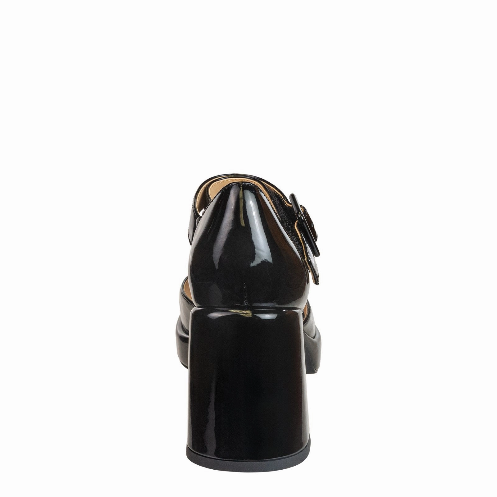 NAKED FEET - ESTONIA in BLACK PATENT Heeled Clogs