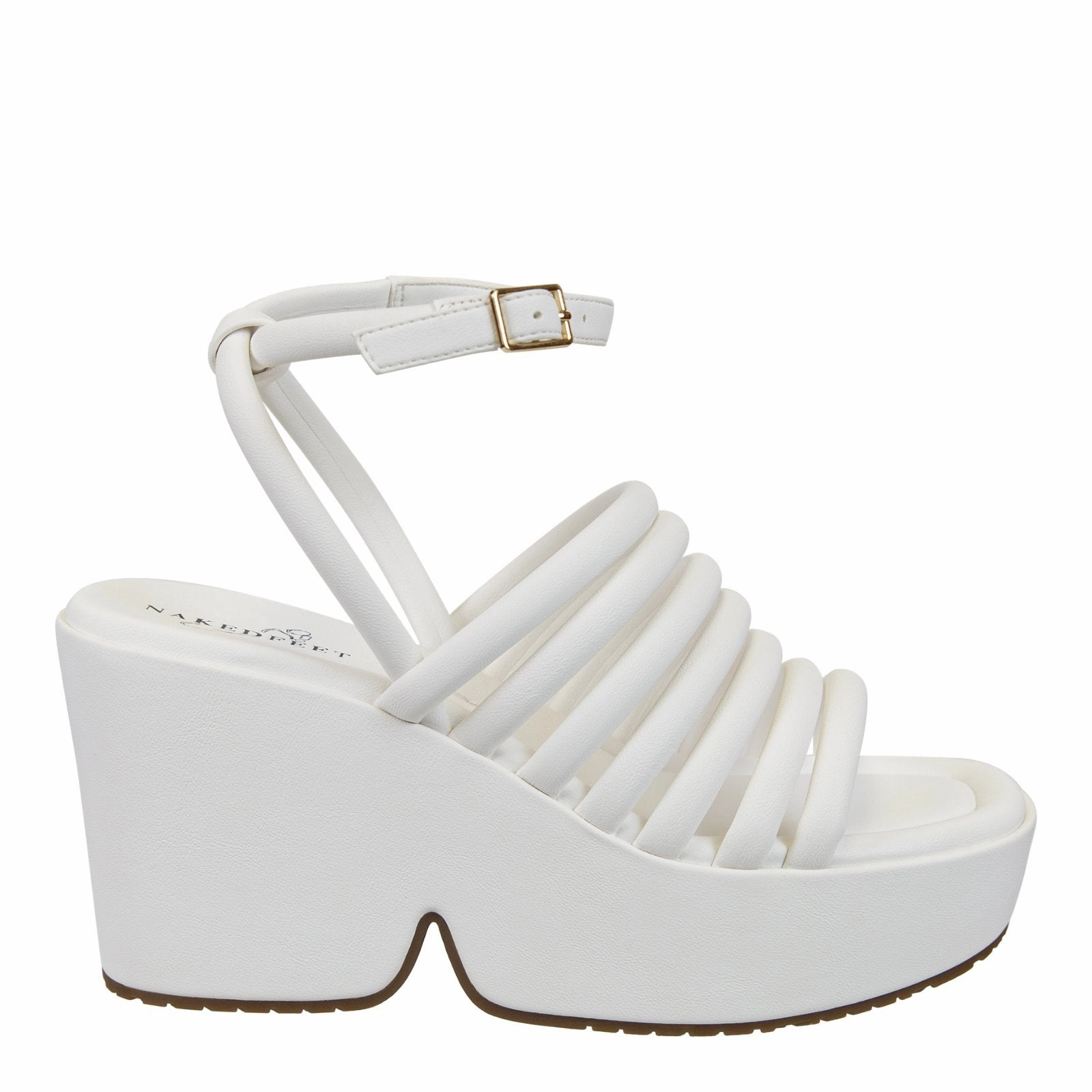 Naked Feet: ANTIPODE in WHITE Heeled Sandals