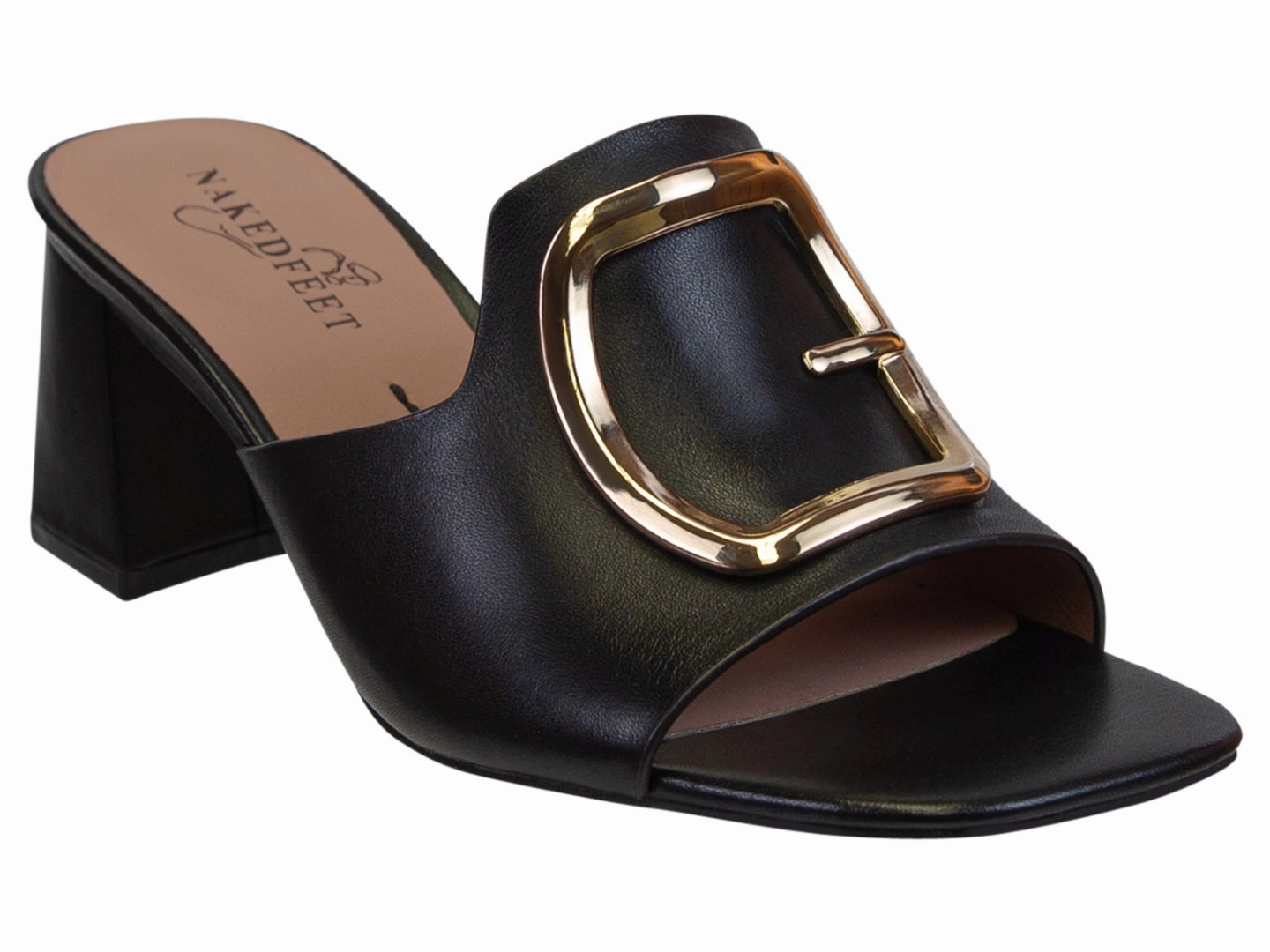 Naked Feet: CUPEL in BLACK Heeled Sandals