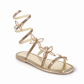 NANCY1 - GOLD BUTTERFLY SANDALS