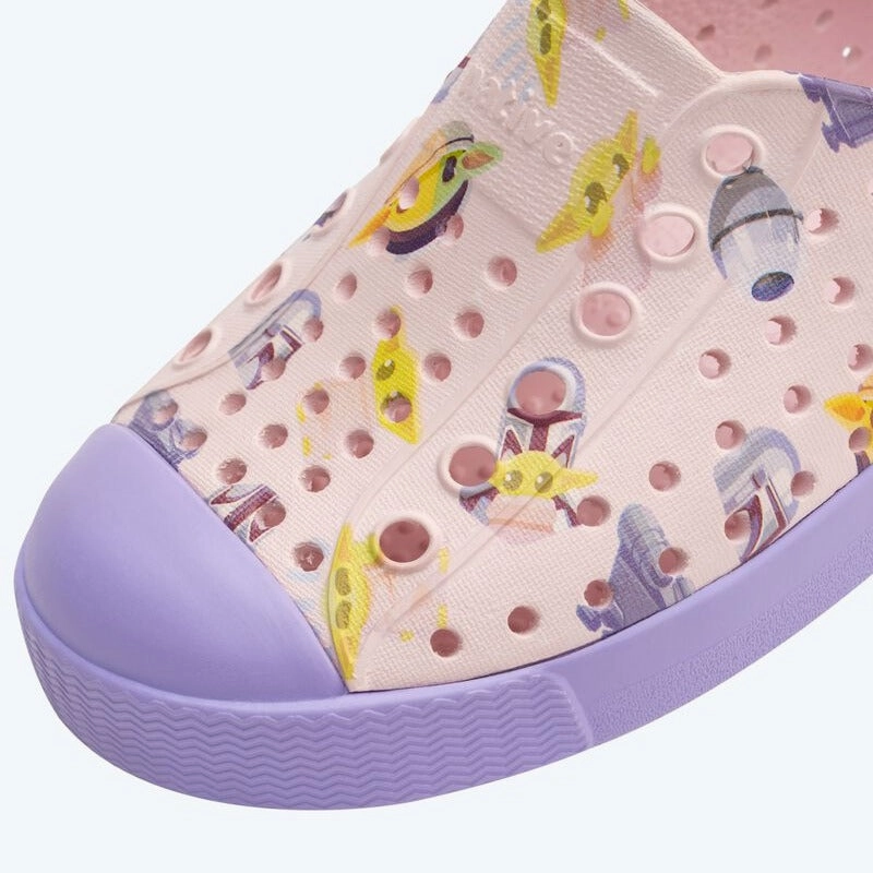 Native Shoes Milk Pink/Healing Purple/Mando AOP Jefferson Star Wars Print Shoe