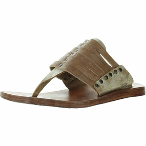 Nemesis Womens Distressed Leather Thong Sandals