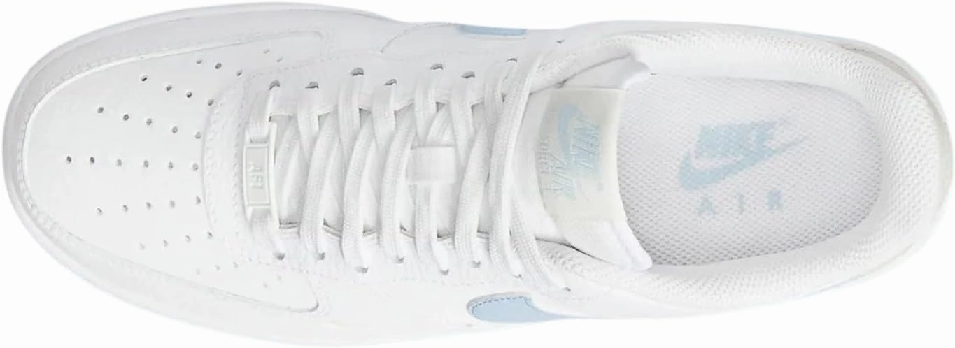 Nike Air Force 1 '07 Womens Lifestyle Shoes (White/Light Bone/Light Armoury Blue) (HF0022-100, Blue/White)