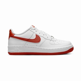 Nike Air Force 1 'White Dragon Red' Big Kids' Shoes