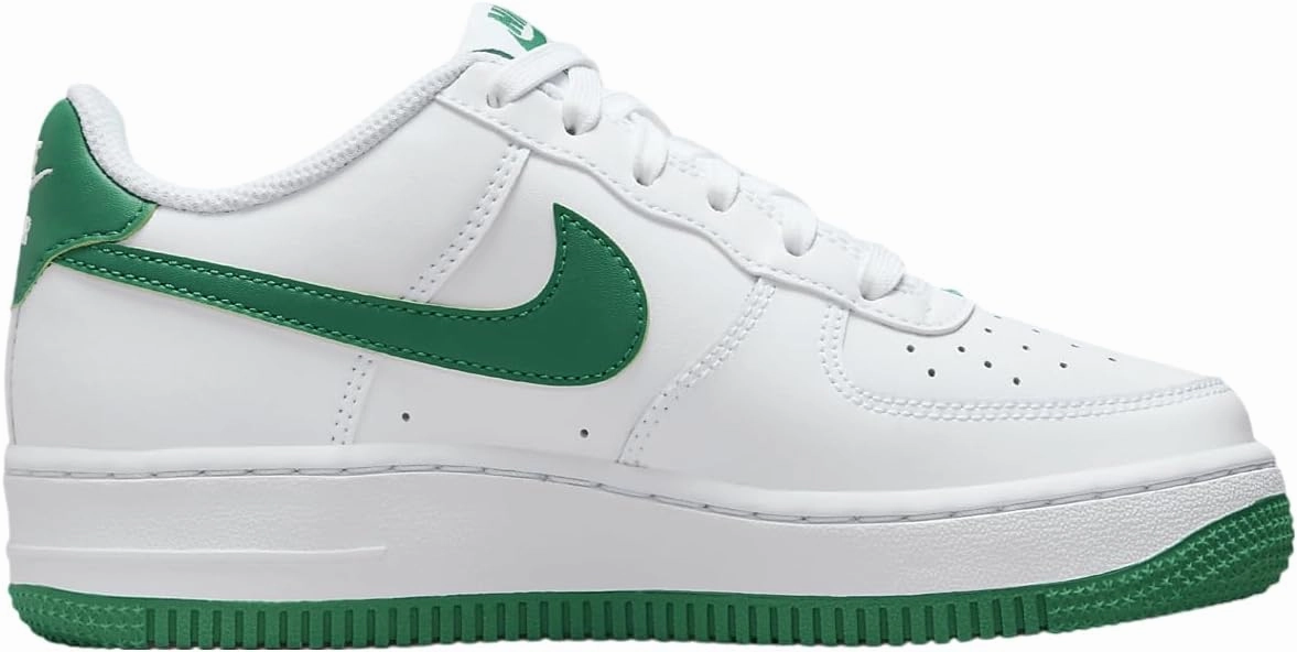 Nike Air Force 1 Big Kids' Shoes (FV5948-103, White/White/Malachite)