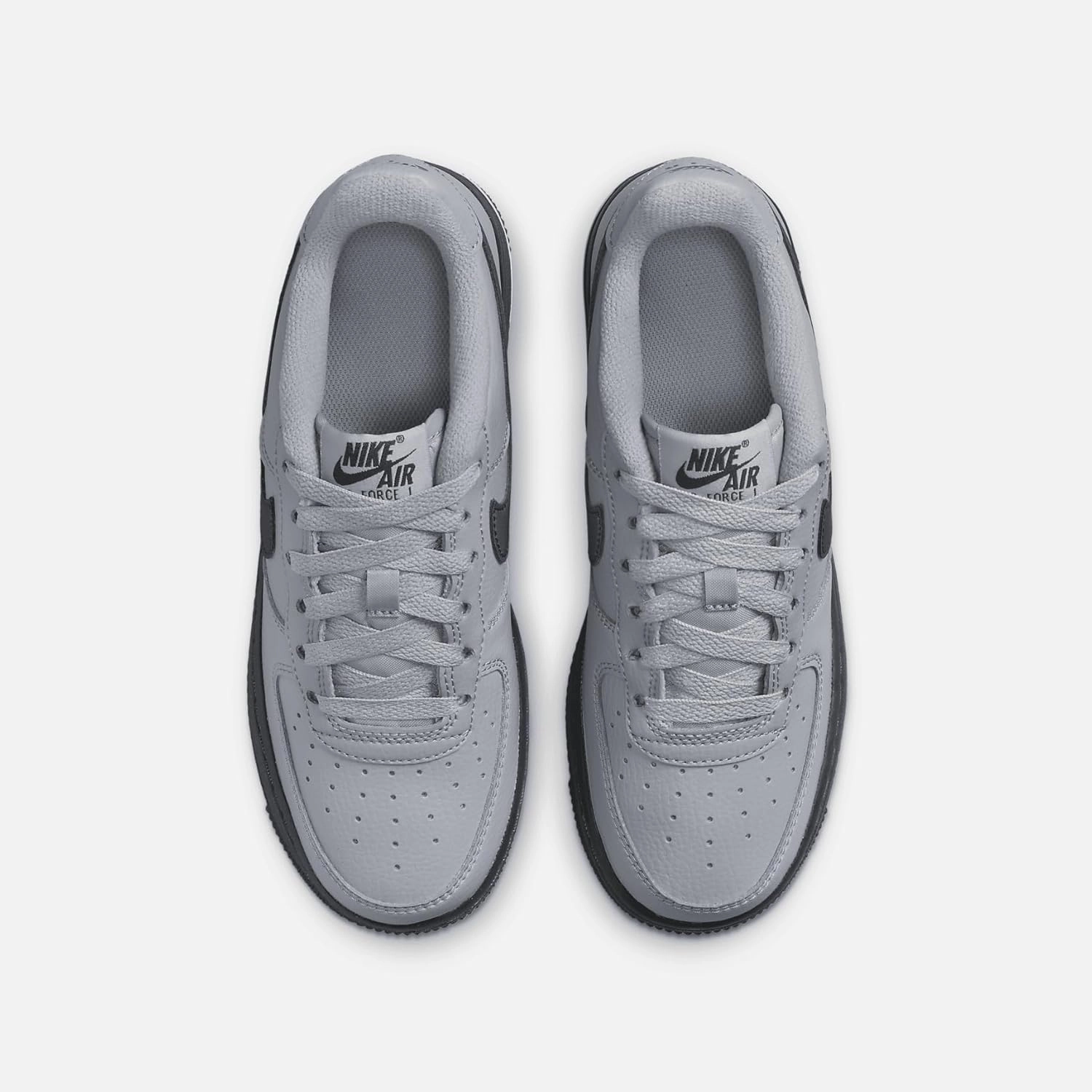 Nike Air Force 1 Big Kids' Shoes (HQ3807-002, Wolf Grey/Dark Smoke Grey)