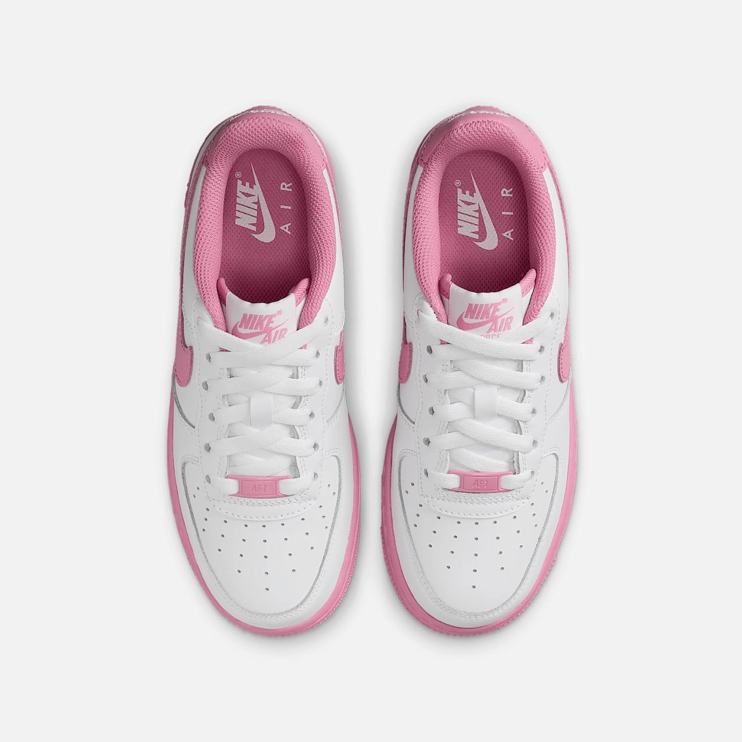 Nike Air Force 1 Low Grade School Lifestyle Shoes (White/Flamingo/Pink) (IB4411-100, Pink/White)