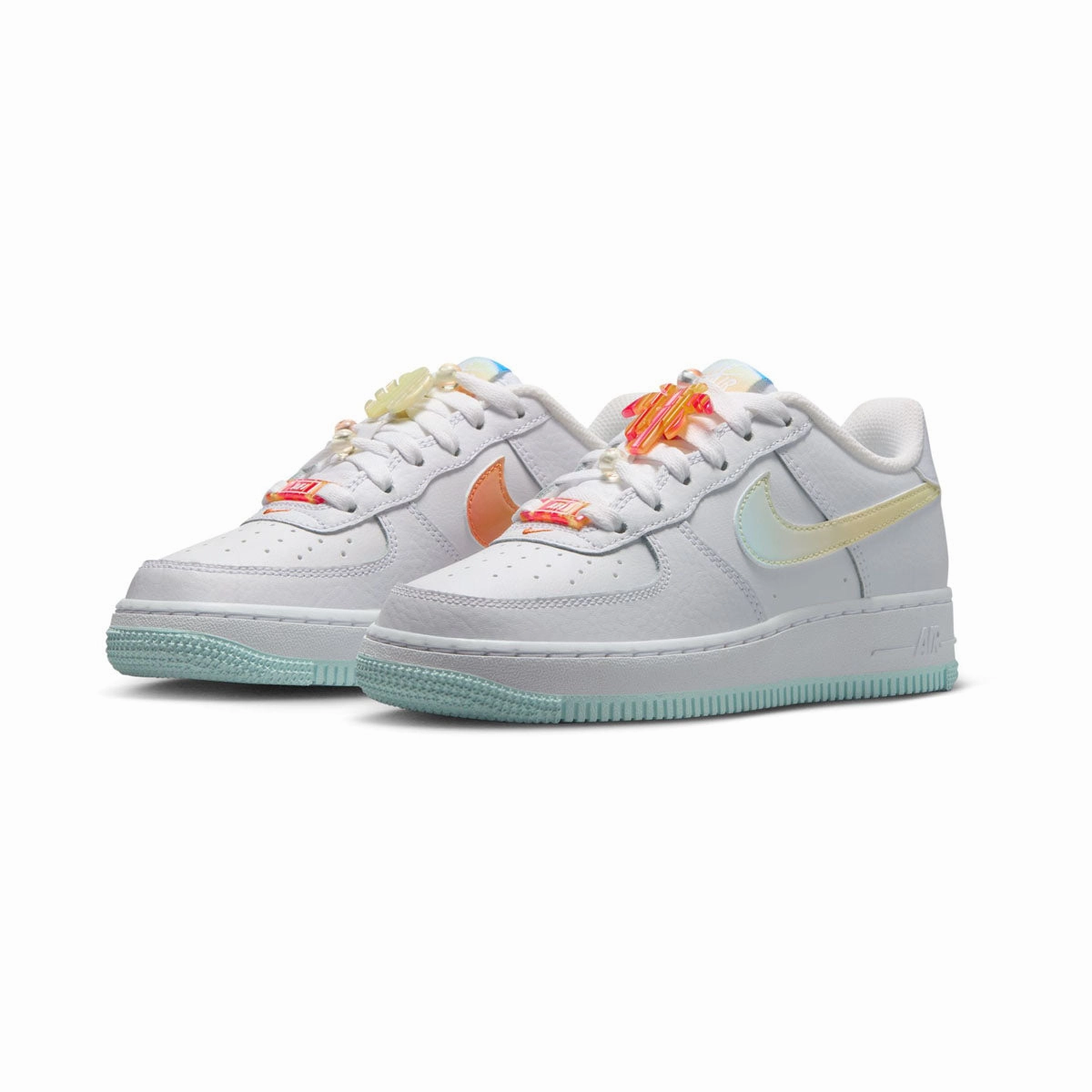 Nike Air Force 1 LV8 'White Glacier Blue Multicolor' Big Kids' Shoes