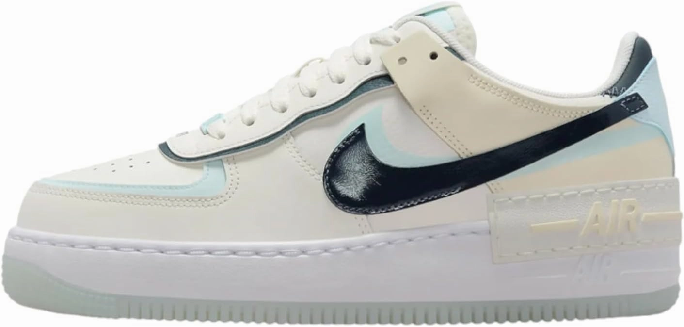 Nike Air Force 1 Shadow Women's Shoes (DZ1847-107, Sail/Glacier Blue/Coconut Milk/Armory Navy) Size 9.5