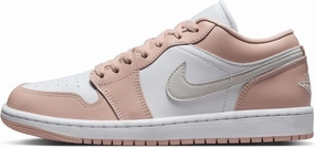 NIKE Air Jordan 1 Low Women's Shoes (DC0774-120, White/Particle Beige/Light Bone) Size 8.5