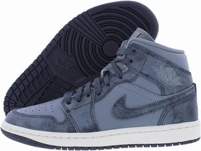 Nike Air Jordan 1 Mid SE Women's Shoes (FJ3448-001, Smoke Grey/Sail/Off Noir) Size 9