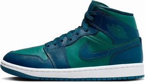 NIKE Air Jordan 1 Mid Women's Shoes (BQ6472-301, Sky J Teal/White/Sky J French Blue) Size 10.5