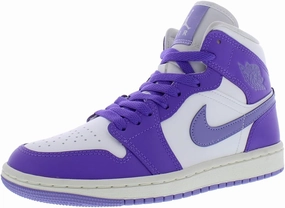 Nike Air Jordan 1 Mid Womens Shoes Size 12, Color: Action Grape/Sky J Light Purple-Purple