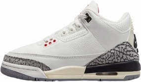 Nike Air Jordan 3 Retro White Cement Reimaged Grade School Summit White/Fire Red-Black DM0967-100 6.5Y, 6.5 Big Kid